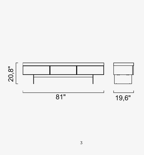 Mueble de TV y pared Hiro