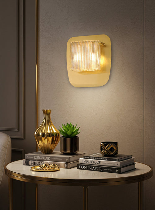 Daisy Cut White Glass Wall Sconce