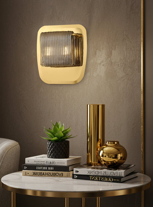 Daisy Cut White Glass Wall Sconce