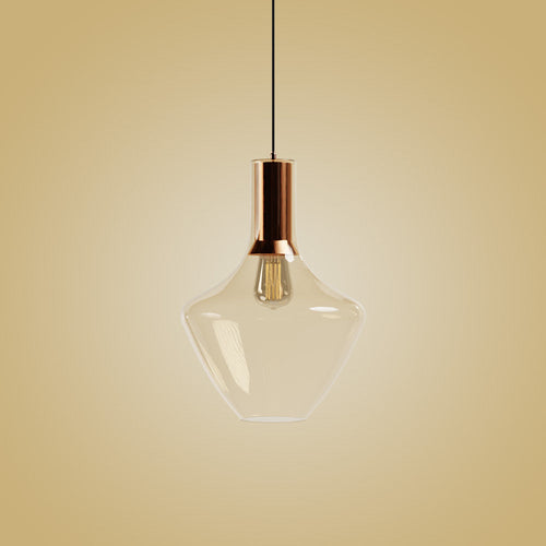 Fungi Beykoz Glass Pendant - Honey / Copper