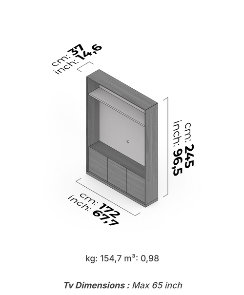 Meuble TV et mur Nova