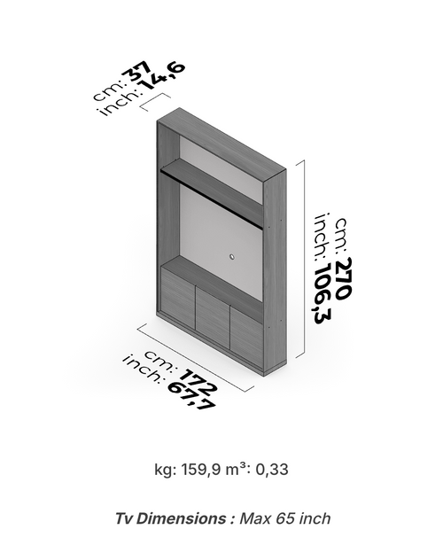 Meuble TV et mur Nova