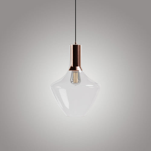 Fungi Beykoz Glass Pendant - Transparent / Copper