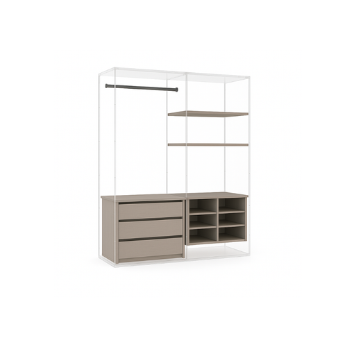 Alfa – Double Hanging, Drawer & Shoe Organizer (S02)