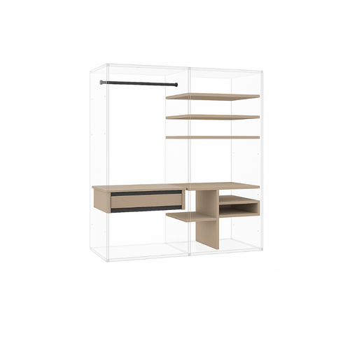 Alfa – Double Hanging, Drawer & Shelf Combo (S01)