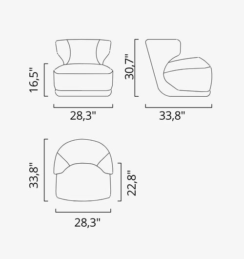 Yakup Swivel Armchair