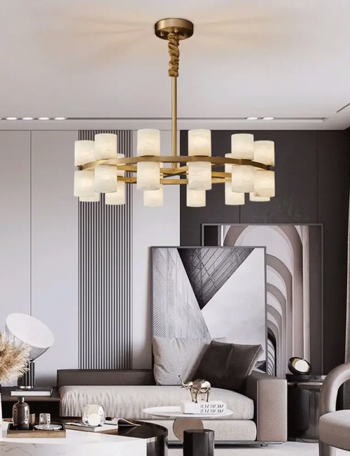 Monaco Alabaster Round Chandelier