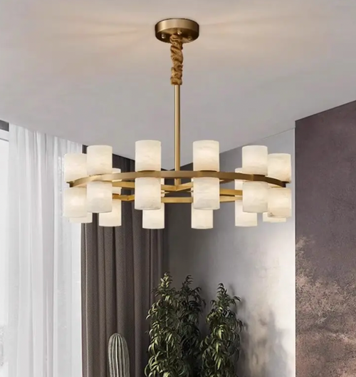 Monaco Alabaster Round Chandelier