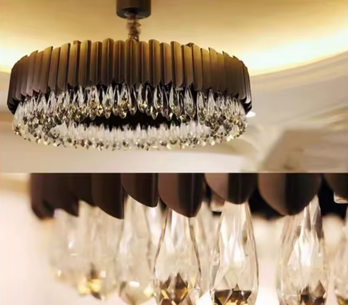 Spear Platinum Black Chandelier